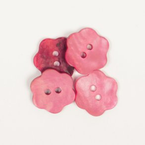 DROPS knap nr. 617: rd perlemorsblomst 15 mm. Prisen er pr. stk.