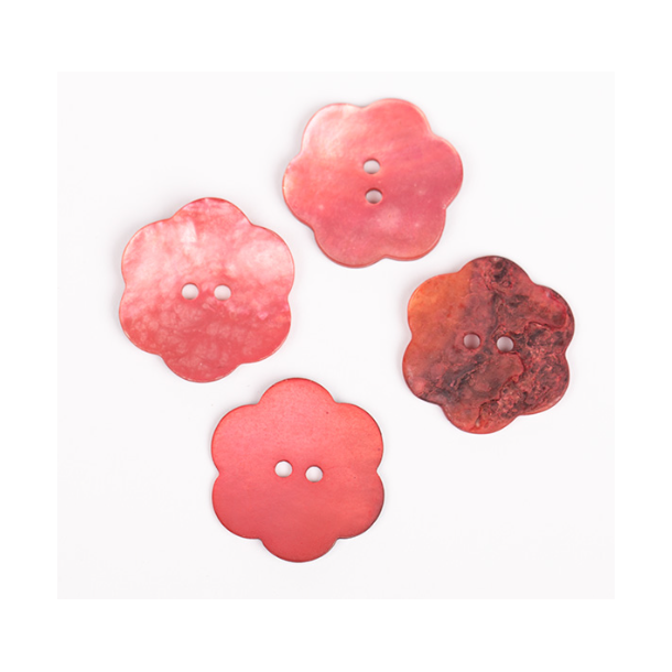 DROPS knap nr. 604: rd(pink) perlemorsblomst 25mm. Prisen er pr. stk.
