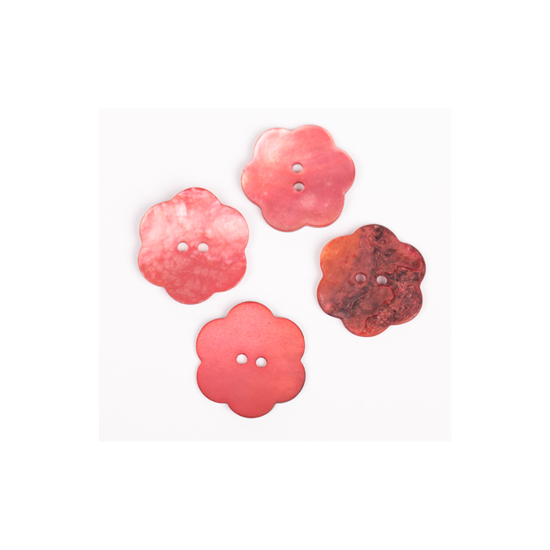 DROPS knap nr. 604: r�d(pink) perlemorsblomst 25mm. Prisen er pr. stk.
