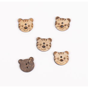 DROPS knap nr. 801: Tiger (kokosnd) 15mm. Pris pr. stk.