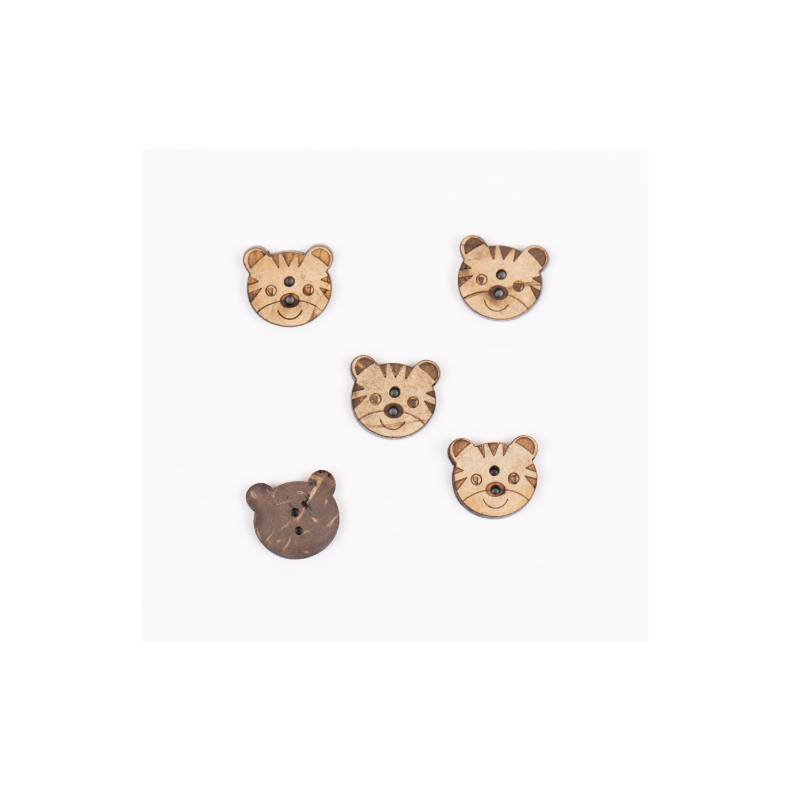 DROPS knap nr. 801: Tiger (kokosn�d) 15mm. Pris pr. stk.